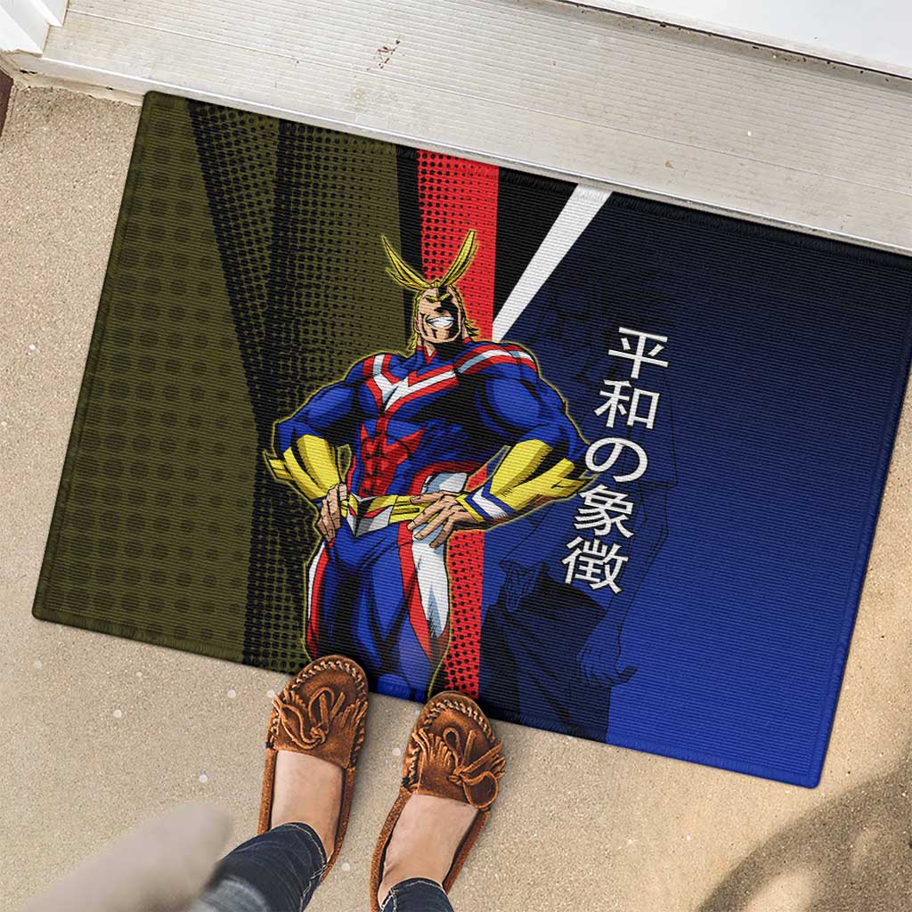 All Might Dual Form Rubber Doormat Japanese Comic Book Style