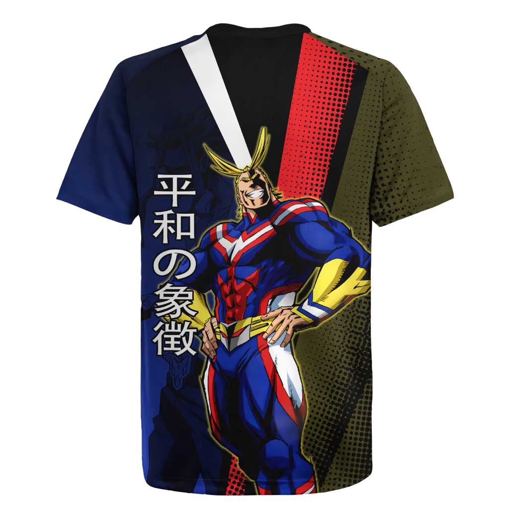 All Might Dual Form Rugby Jersey Japanese Comic Book Style