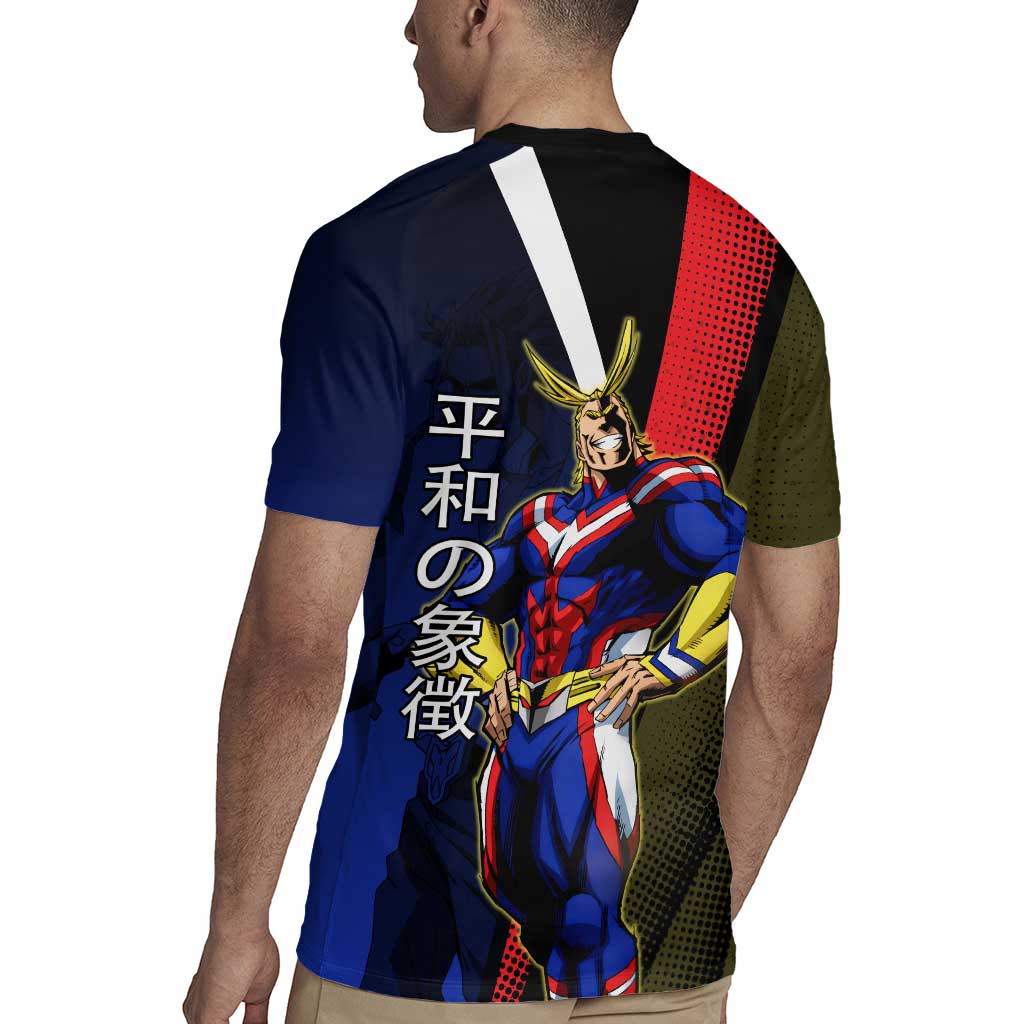 All Might Dual Form Rugby Jersey Japanese Comic Book Style