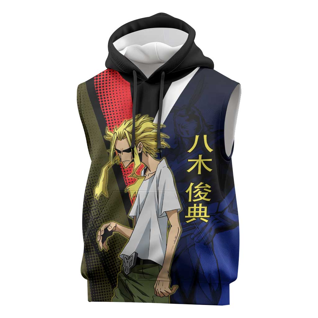 All Might Dual Form Sleeveless Hoodie Japanese Comic Book Style