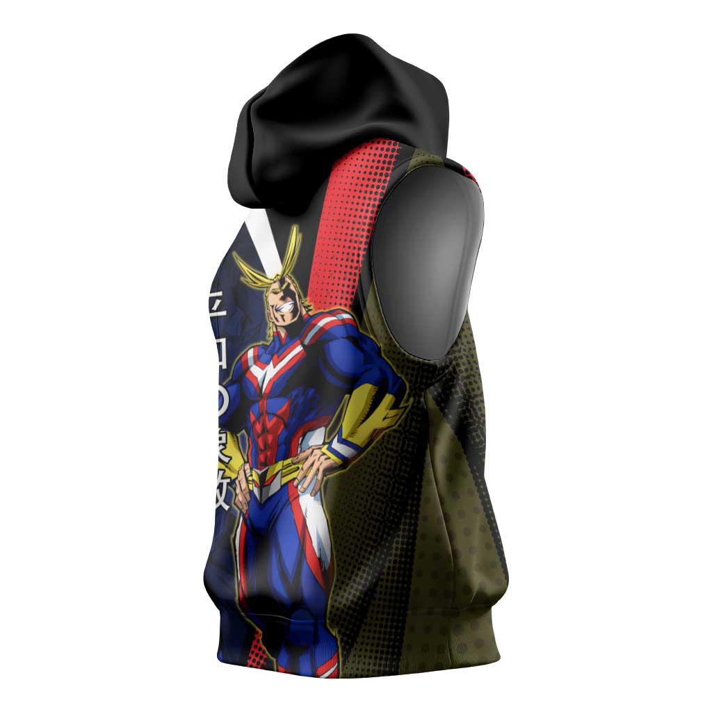 All Might Dual Form Sleeveless Hoodie Japanese Comic Book Style