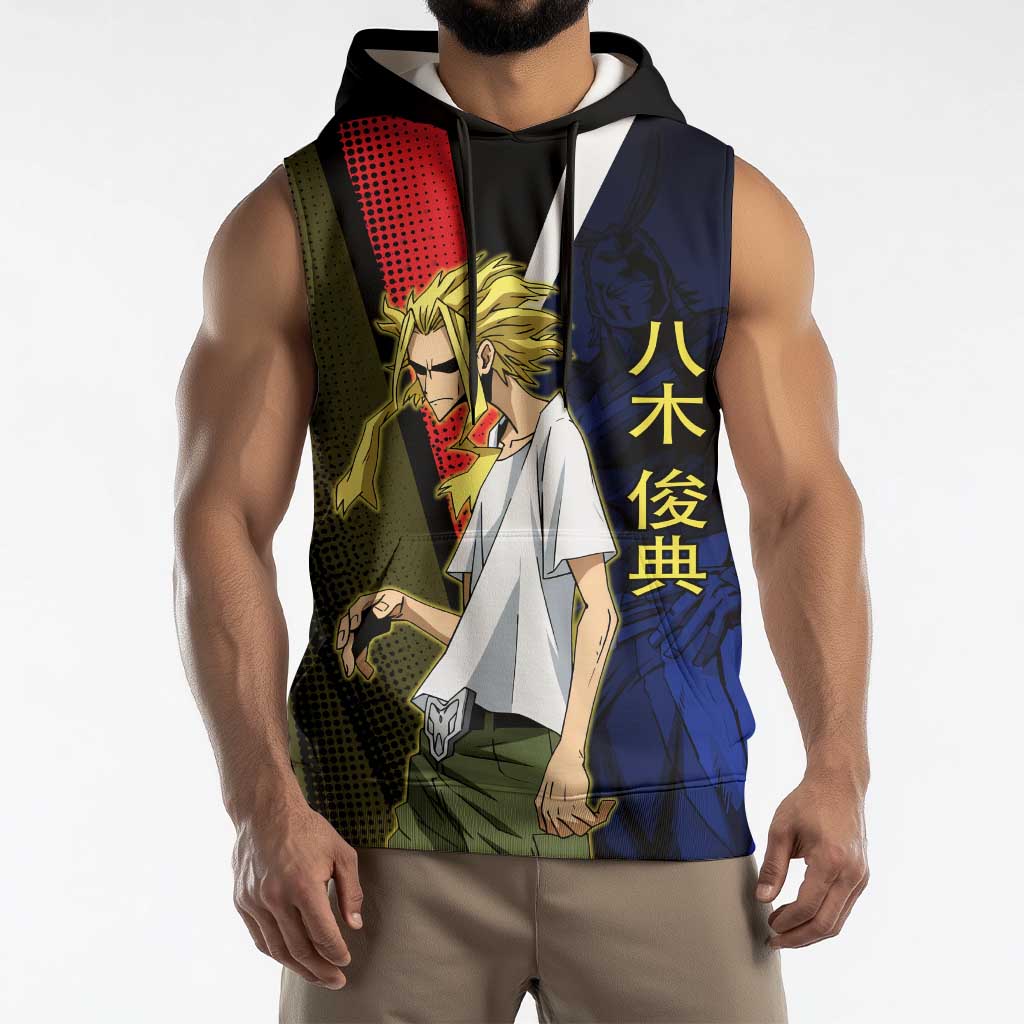All Might Dual Form Sleeveless Hoodie Japanese Comic Book Style