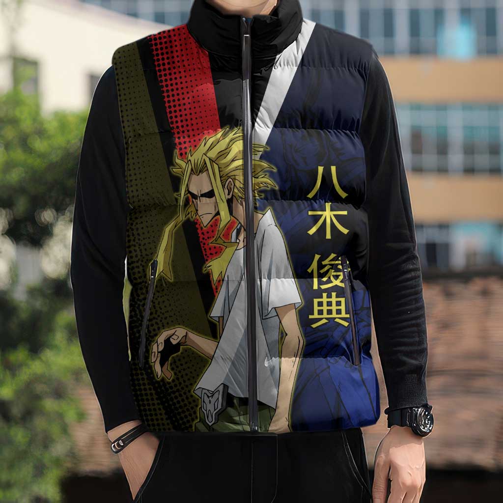 All Might Dual Form Sleeveless Puffer Jacket Japanese Comic Book Style
