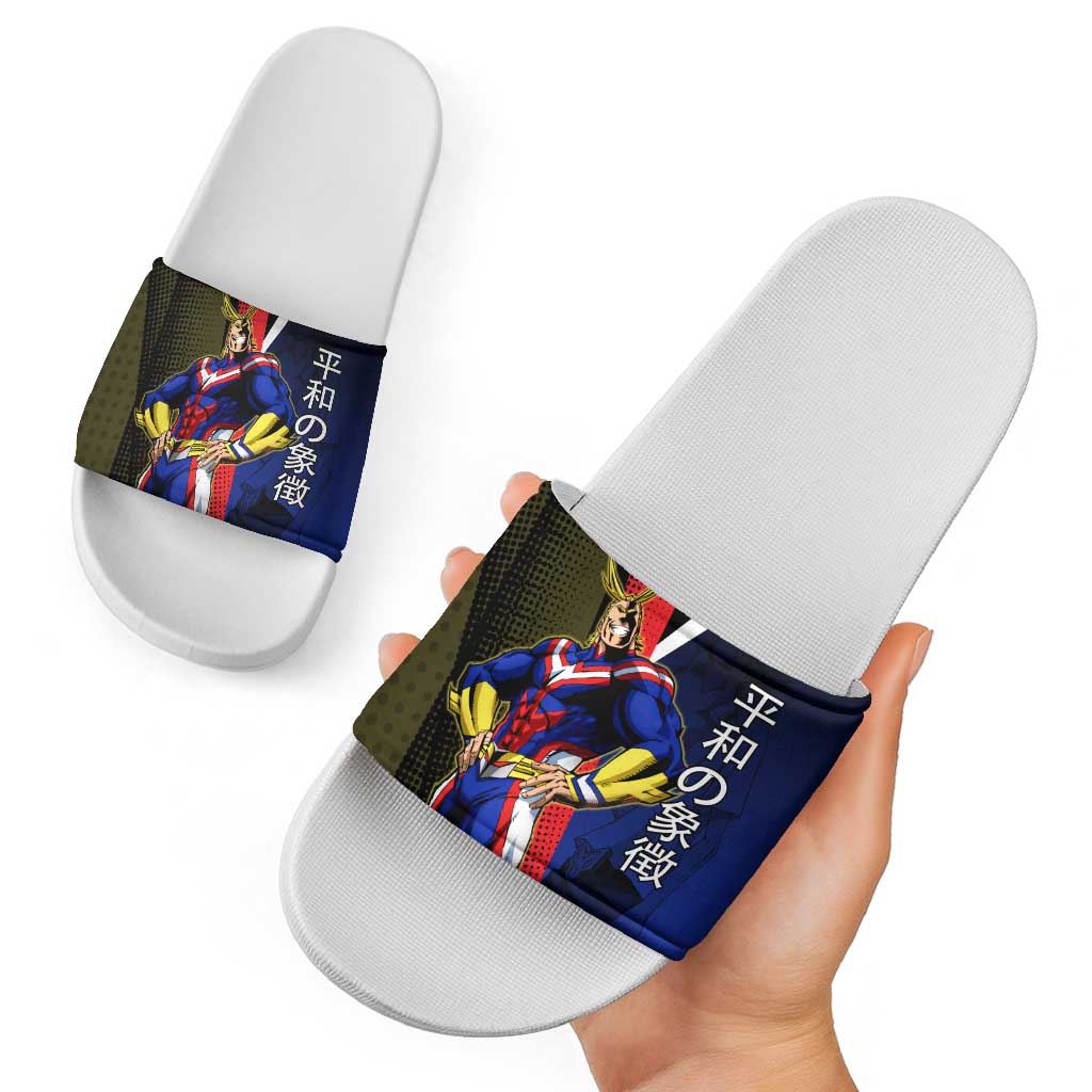 All Might Dual Form Slide Sandals Japanese Comic Book Style