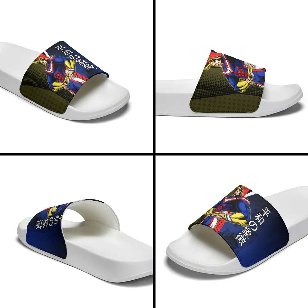 All Might Dual Form Slide Sandals Japanese Comic Book Style