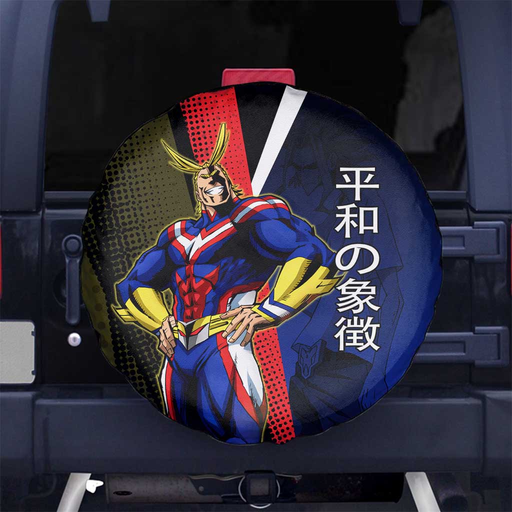 All Might Dual Form Spare Tire Cover Japanese Comic Book Style