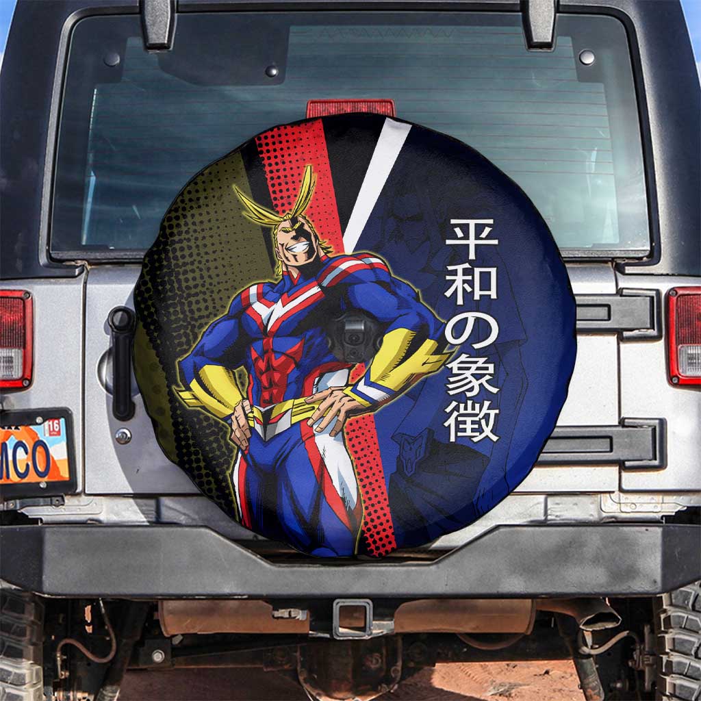 All Might Dual Form Spare Tire Cover Japanese Comic Book Style