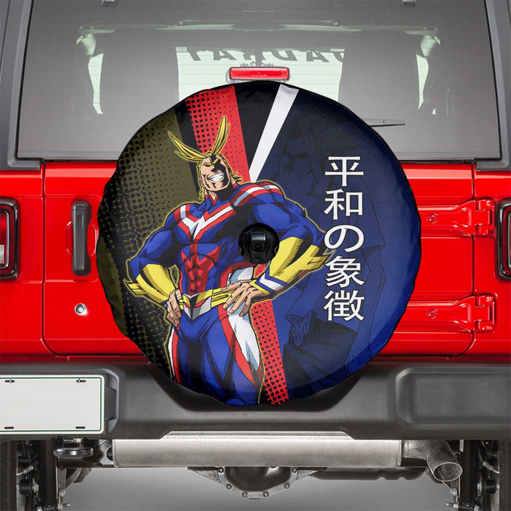 All Might Dual Form Spare Tire Cover Japanese Comic Book Style