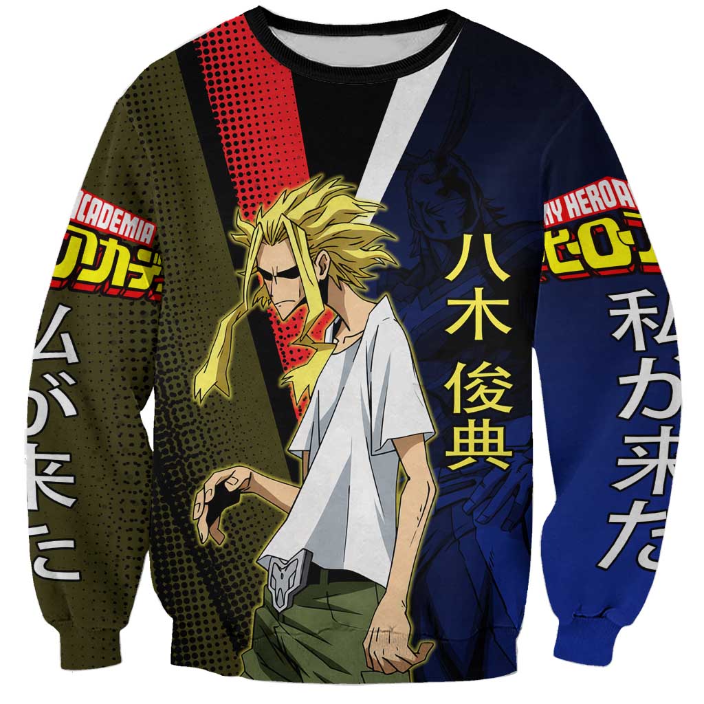 All Might Dual Form Sweatshirt Japanese Comic Book Style
