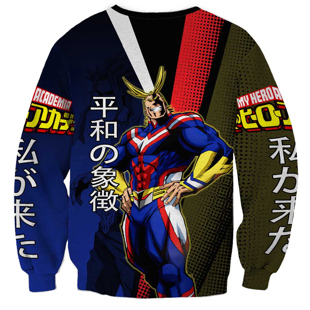 All Might Dual Form Sweatshirt Japanese Comic Book Style