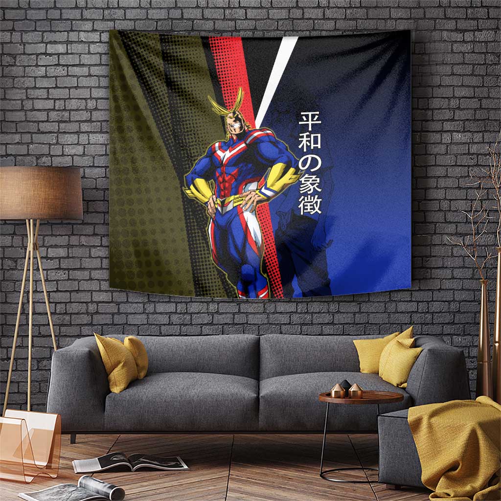 All Might Dual Form Tapestry Japanese Comic Book Style