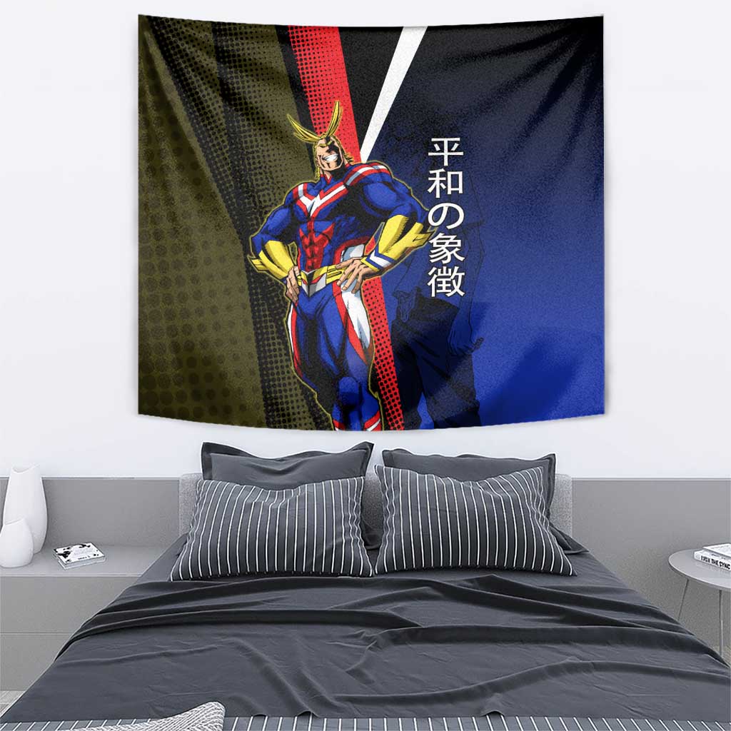 All Might Dual Form Tapestry Japanese Comic Book Style