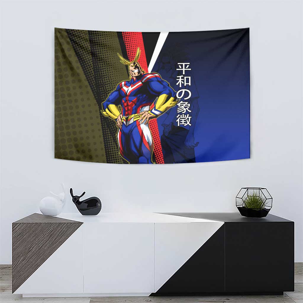 All Might Dual Form Tapestry Japanese Comic Book Style