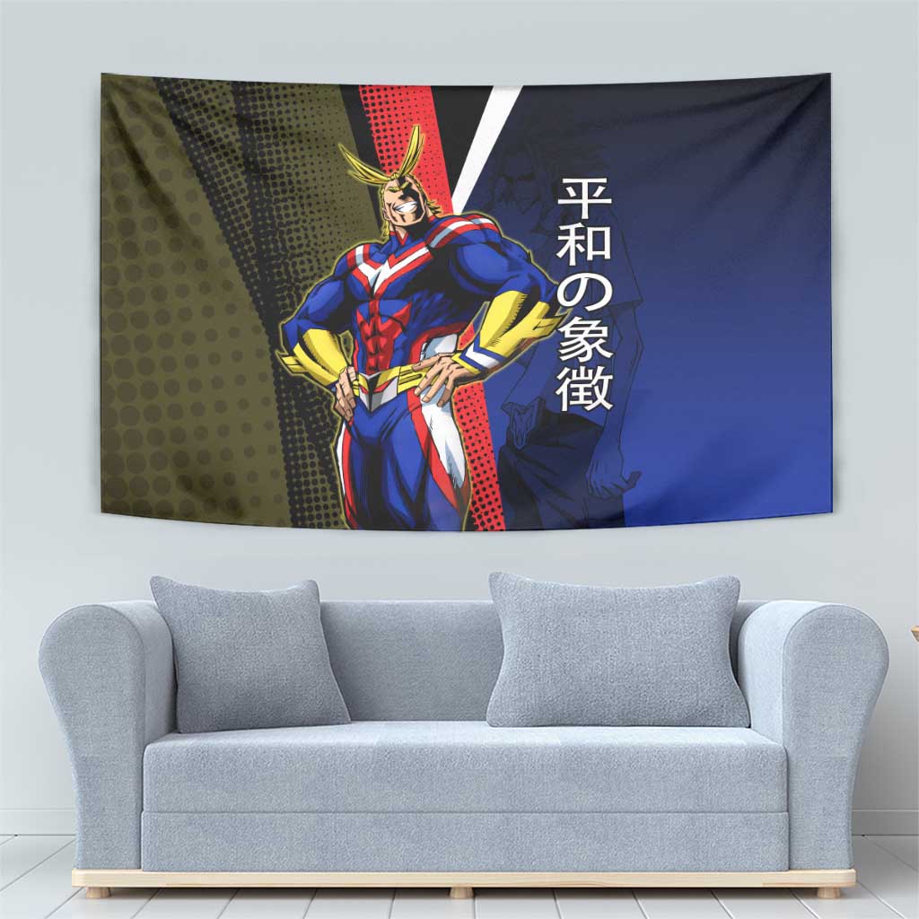 All Might Dual Form Tapestry Japanese Comic Book Style