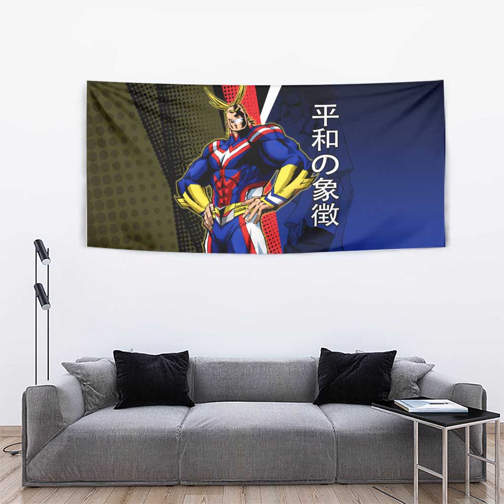 All Might Dual Form Tapestry Japanese Comic Book Style