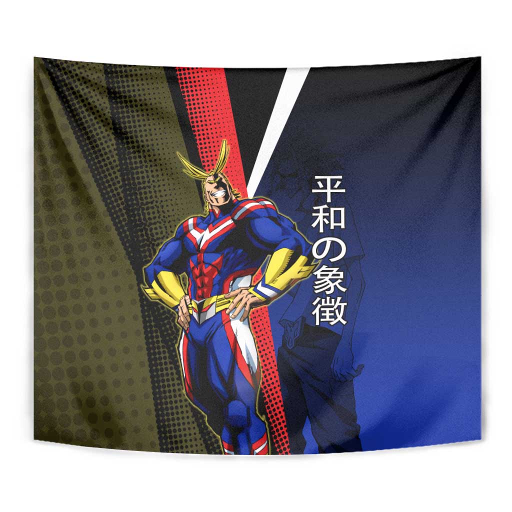 All Might Dual Form Tapestry Japanese Comic Book Style