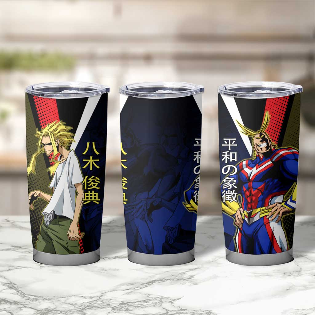 All Might Dual Form Tumbler Cup Japanese Comic Book Style