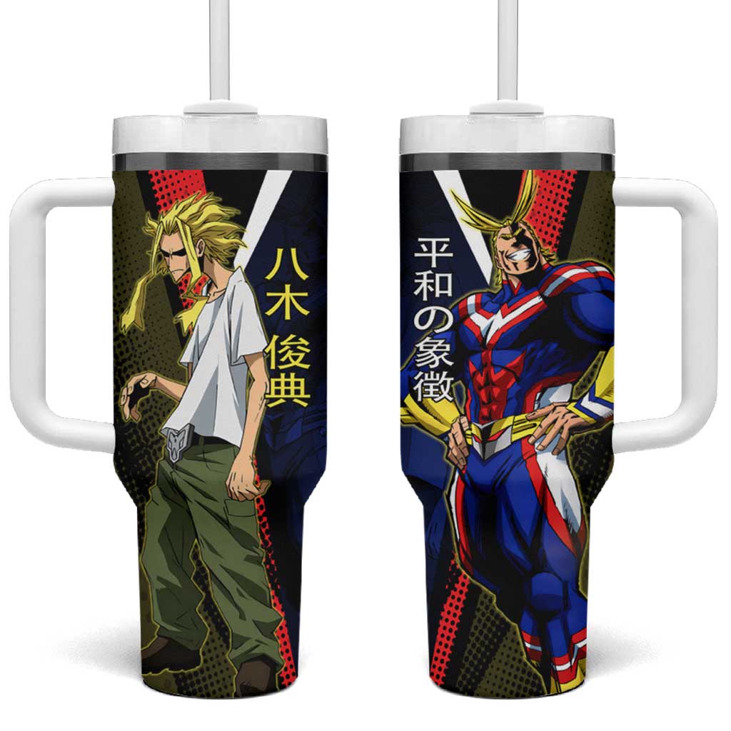 All Might Dual Form Tumbler With Handle Japanese Comic Book Style
