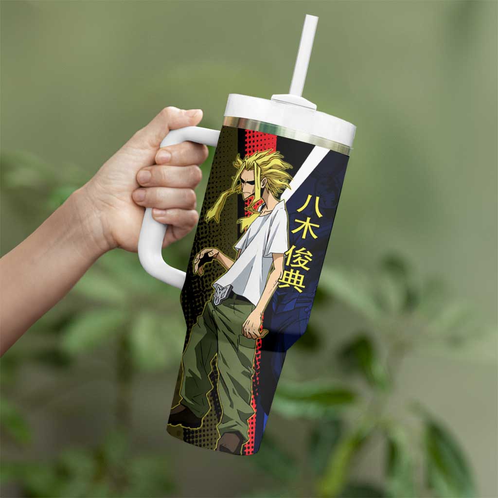 All Might Dual Form Tumbler With Handle Japanese Comic Book Style