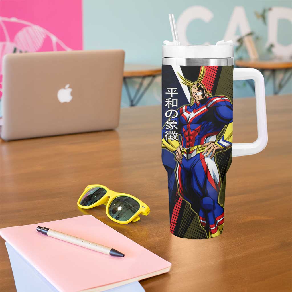 All Might Dual Form Tumbler With Handle Japanese Comic Book Style