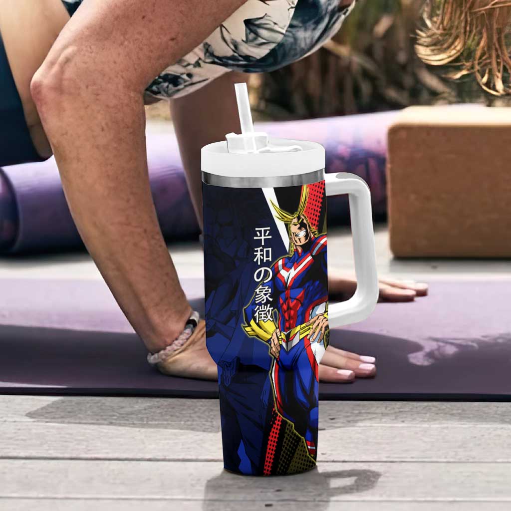 All Might Dual Form Tumbler With Handle Japanese Comic Book Style