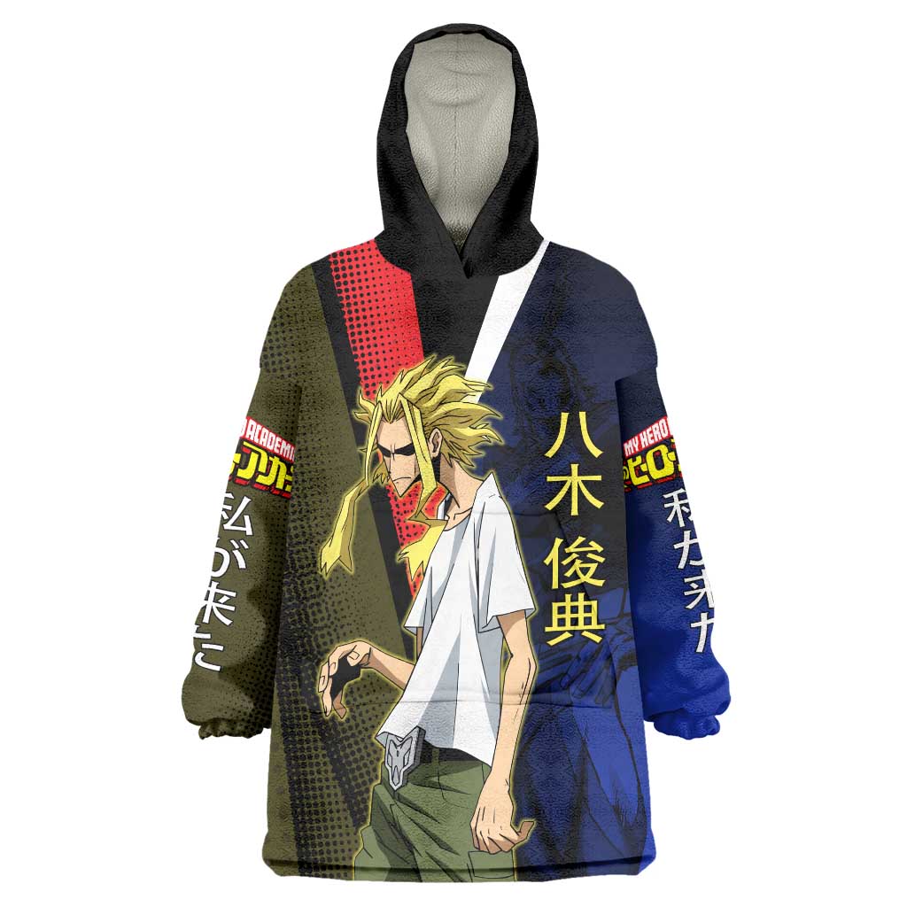 All Might Dual Form Wearable Blanket Hoodie Japanese Comic Book Style