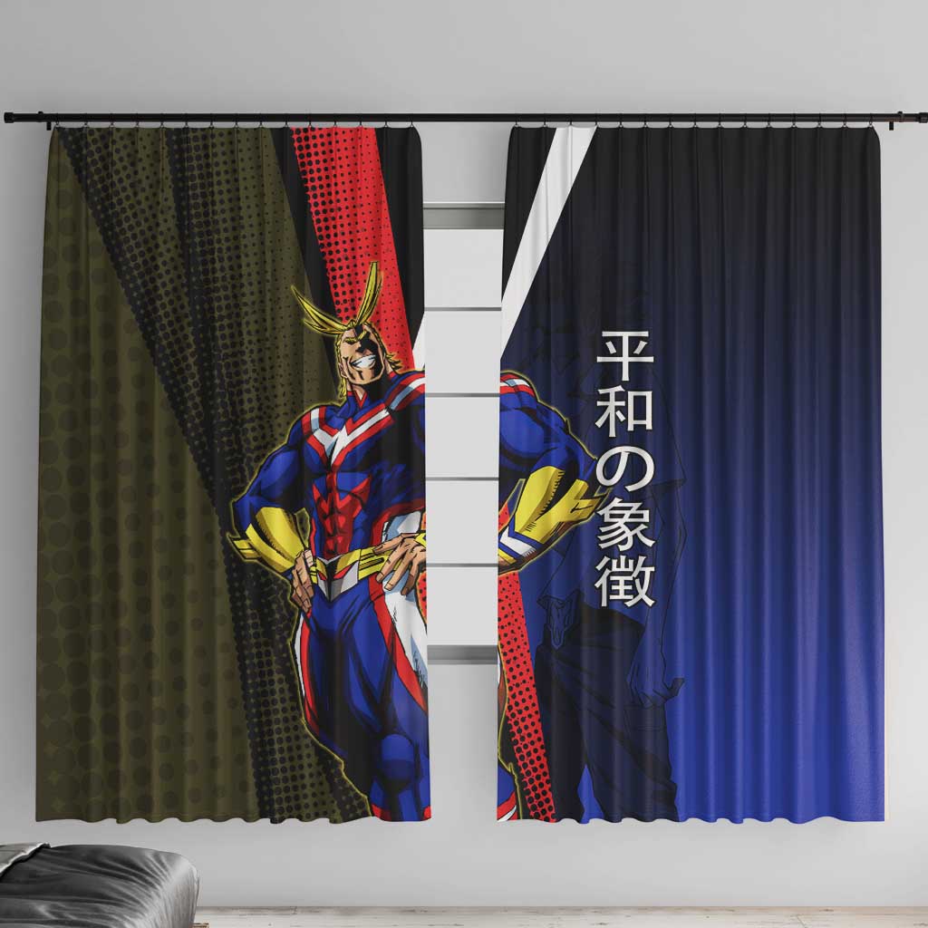 All Might Dual Form Window Curtain Japanese Comic Book Style