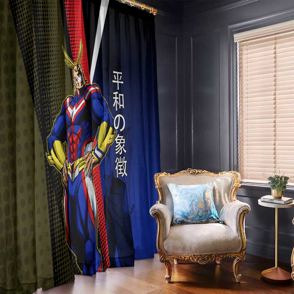 All Might Dual Form Window Curtain Japanese Comic Book Style