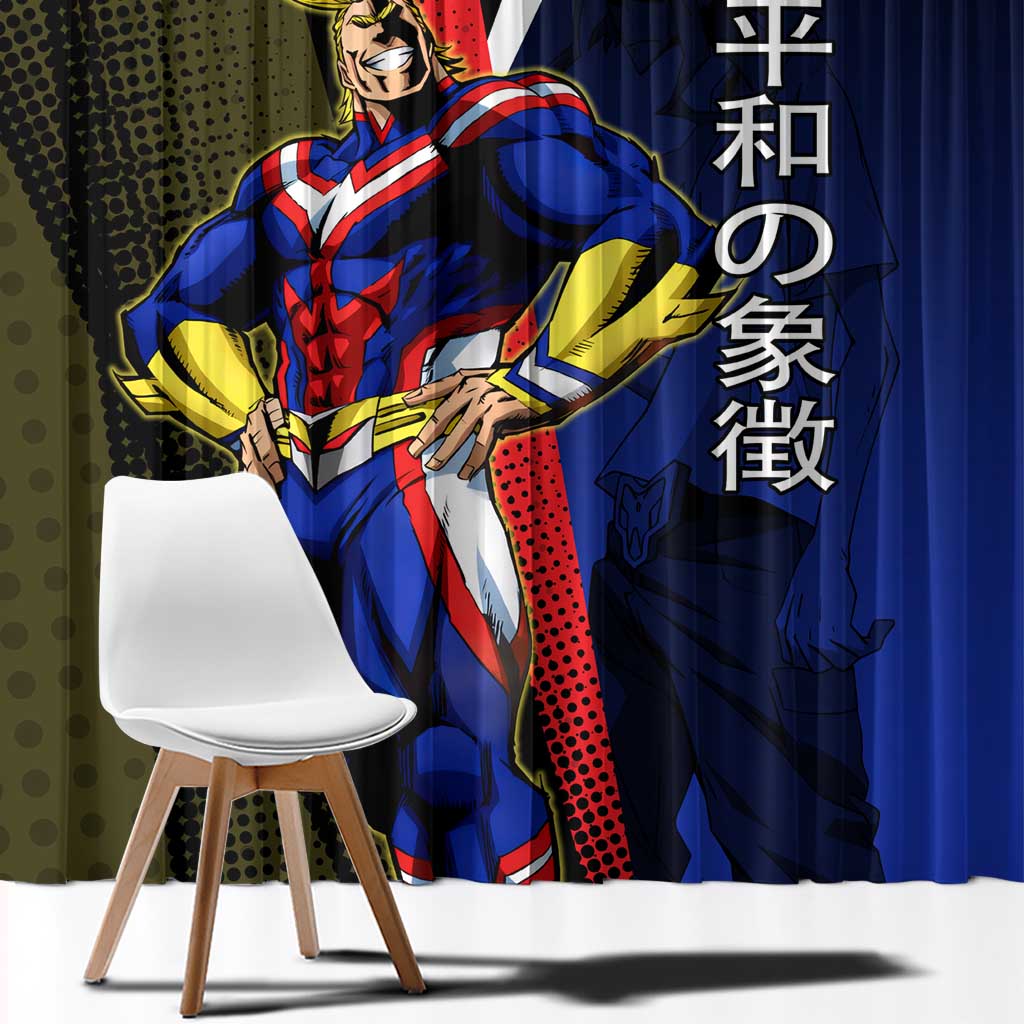All Might Dual Form Window Curtain Japanese Comic Book Style