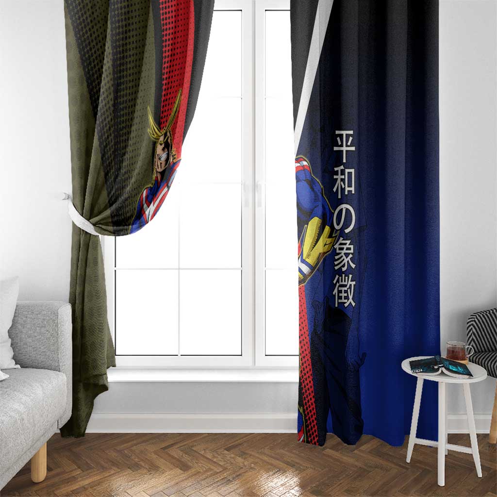 All Might Dual Form Window Curtain Japanese Comic Book Style