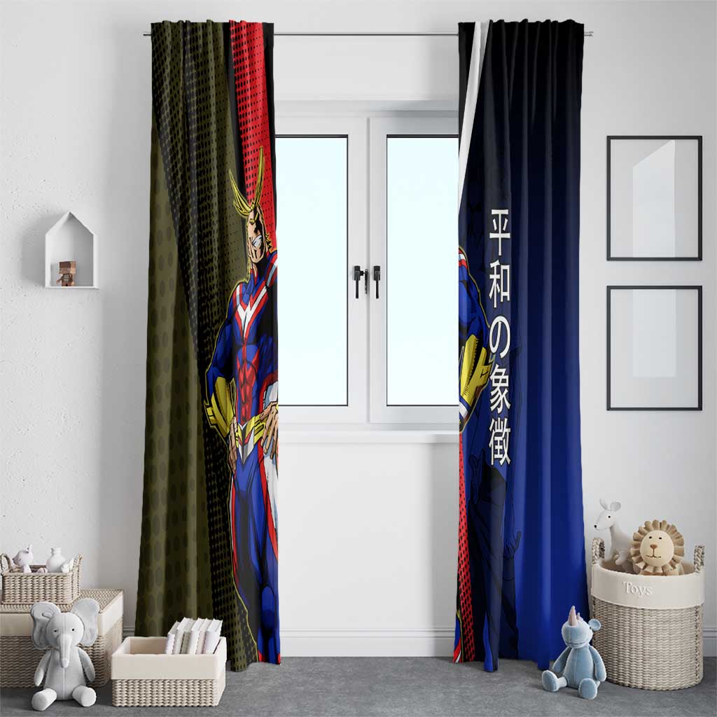 All Might Dual Form Window Curtain Japanese Comic Book Style