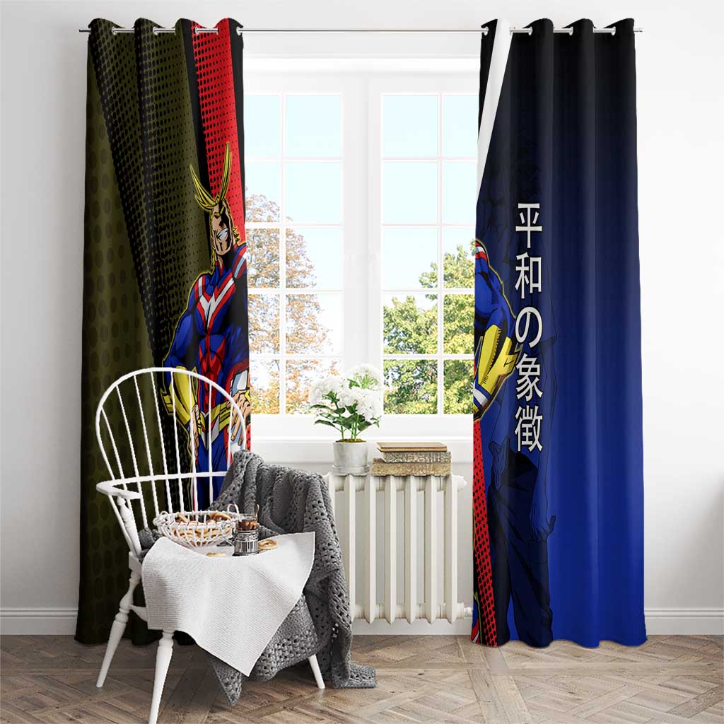 All Might Dual Form Window Curtain Japanese Comic Book Style