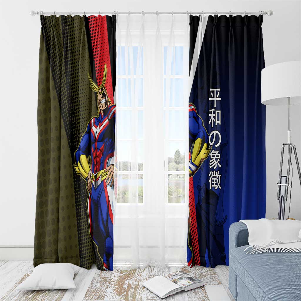 All Might Dual Form Window Curtain Japanese Comic Book Style