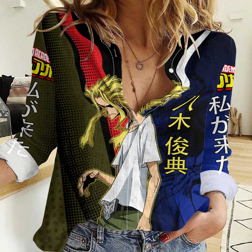 All Might Dual Form Women Casual Shirt Japanese Comic Book Style