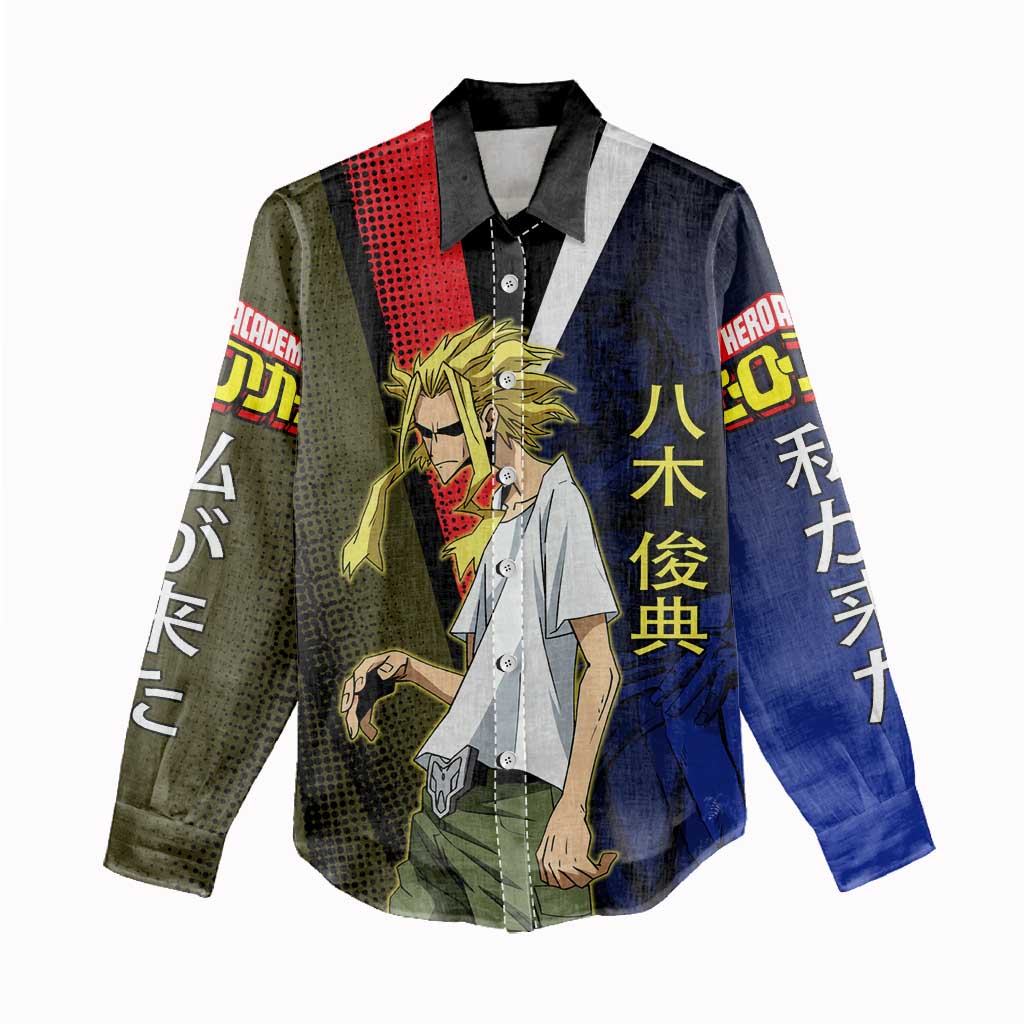 All Might Dual Form Women Casual Shirt Japanese Comic Book Style