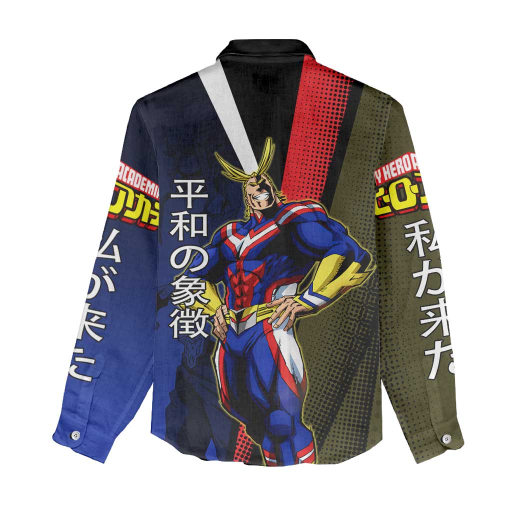 All Might Dual Form Women Casual Shirt Japanese Comic Book Style