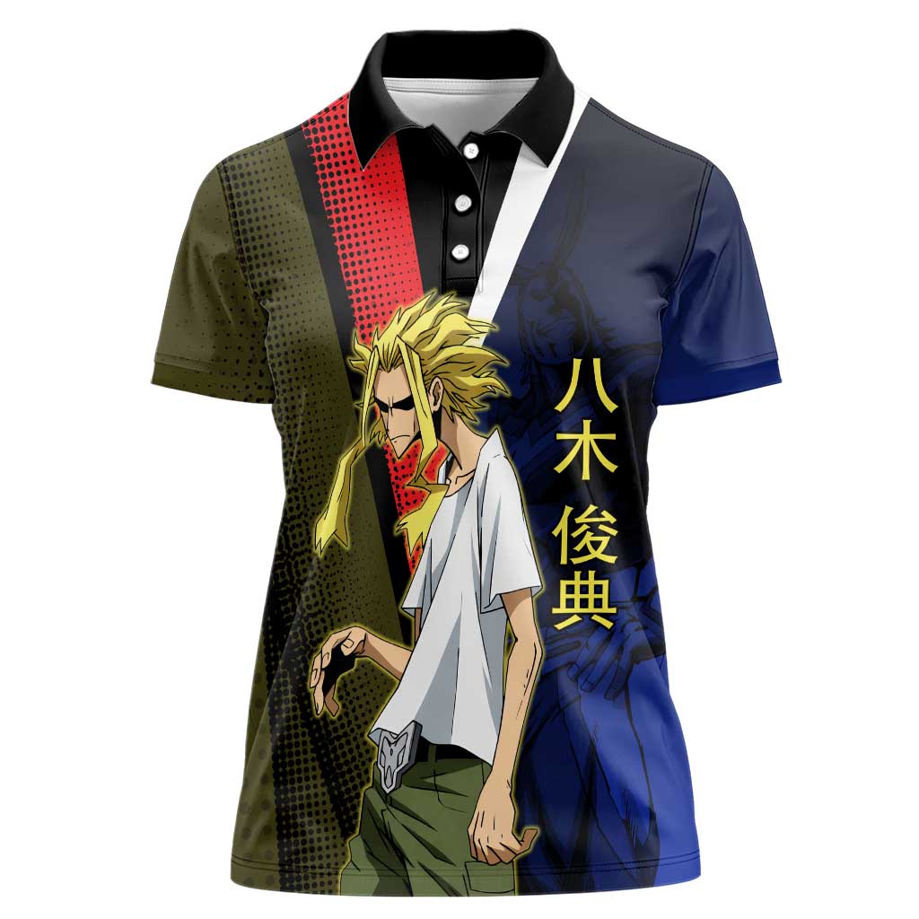 All Might Dual Form Women Polo Shirt Japanese Comic Book Style