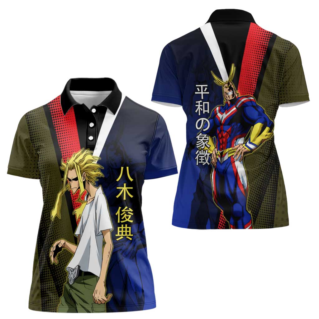 All Might Dual Form Women Polo Shirt Japanese Comic Book Style