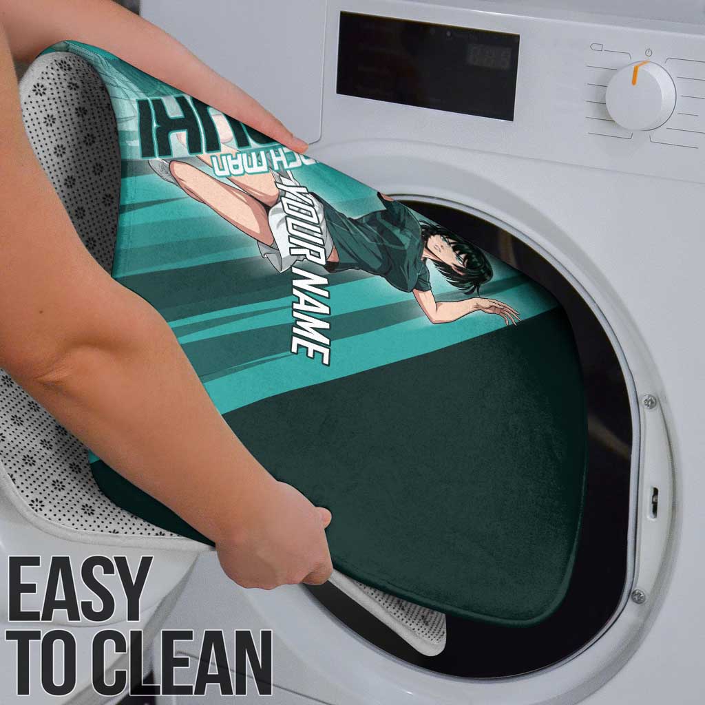 Personalized Fubuki Volleyball Design Bathroom Set with Teal Athletic Theme and Dynamic Action Pose