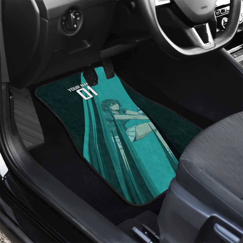 Personalized Fubuki Volleyball Design Car Mats with Teal Athletic Theme and Dynamic Action Pose