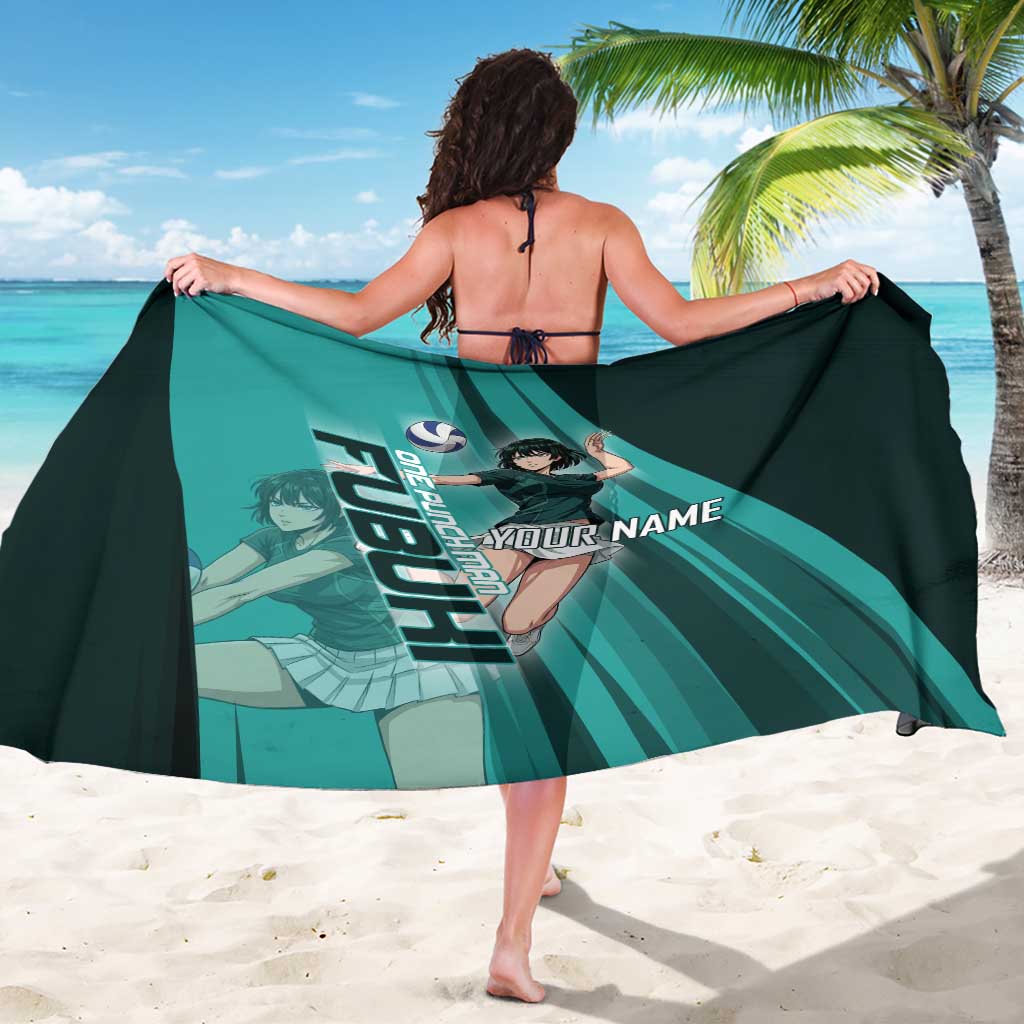 Personalized Fubuki Volleyball Design Sarong with Teal Athletic Theme and Dynamic Action Pose