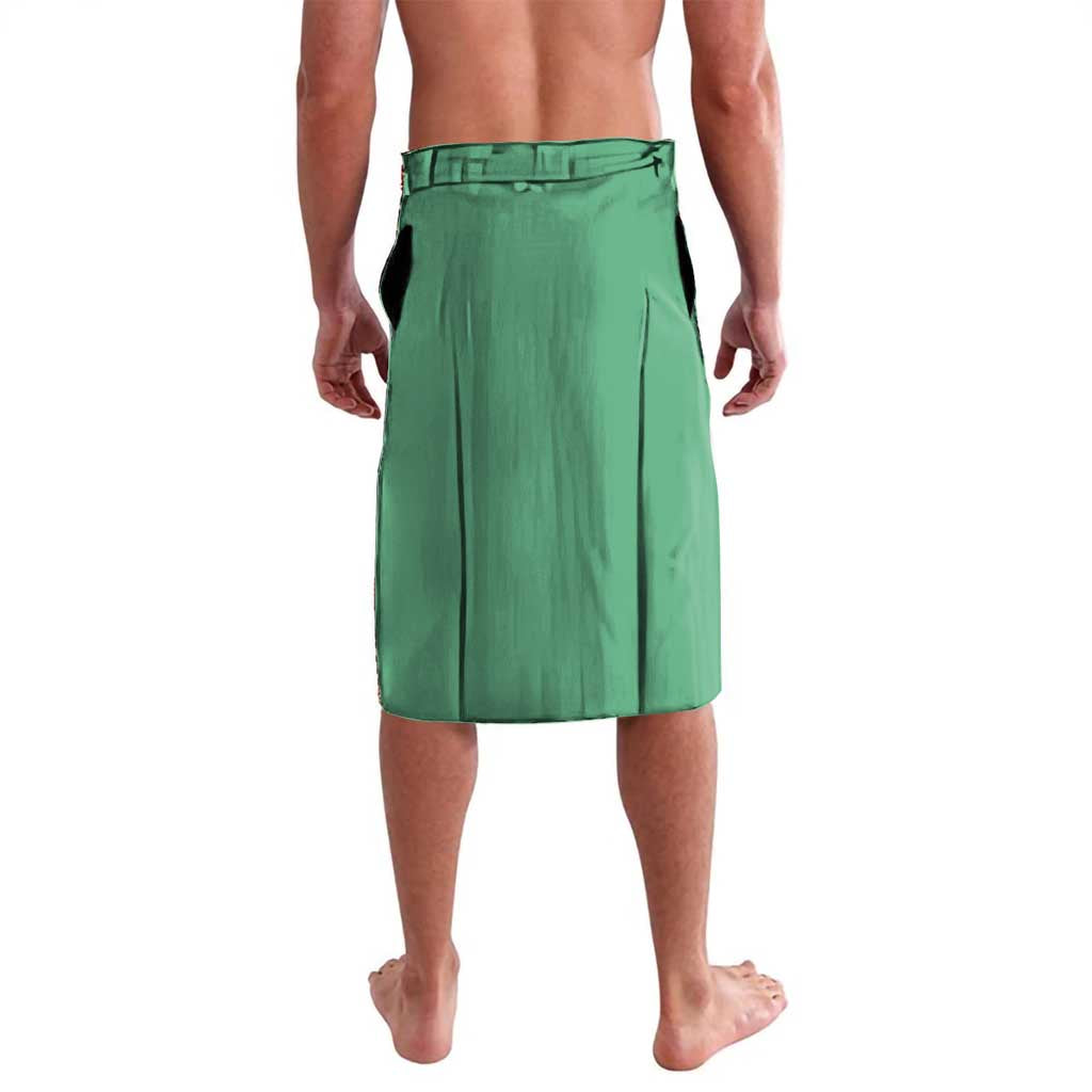 Personalized Tatsumaki Volleyball Design Lavalava with Green Athletic Theme and Energetic Action Pose