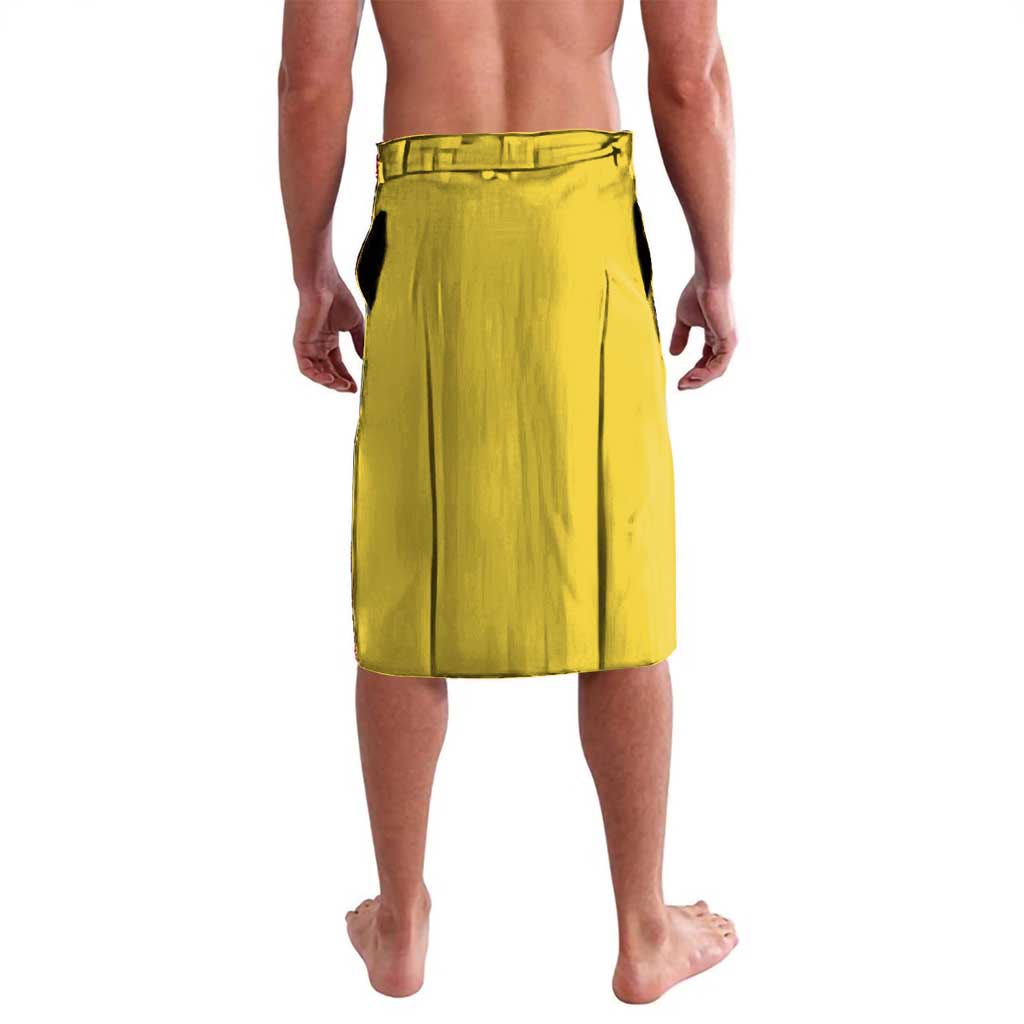 Personalized Saitama Volleyball Design Lavalava with Yellow and Red Athletic Theme and Powerful Spike Pose