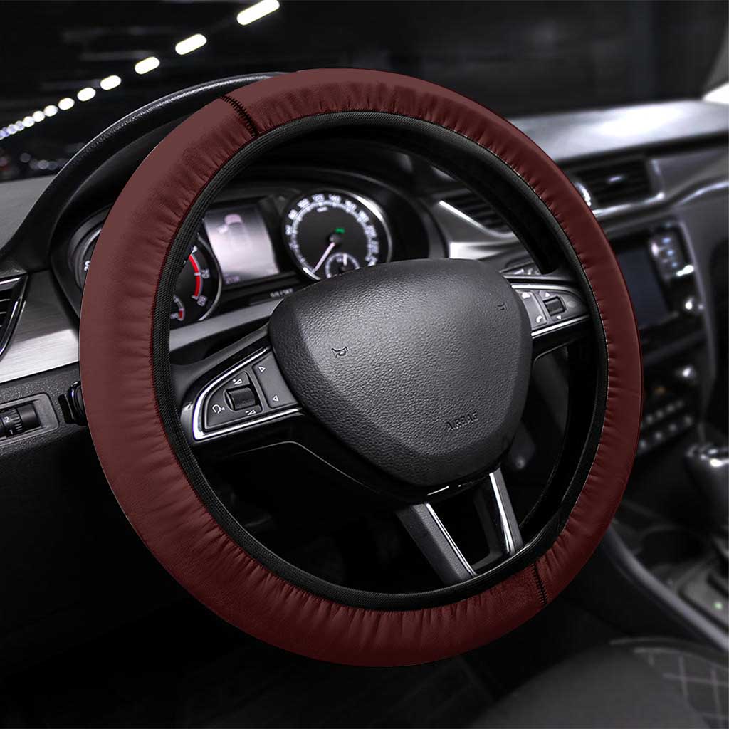 Metal Bat Volleyball Design Steering Wheel Cover with Red Athletic Theme and Powerful Action Pose
