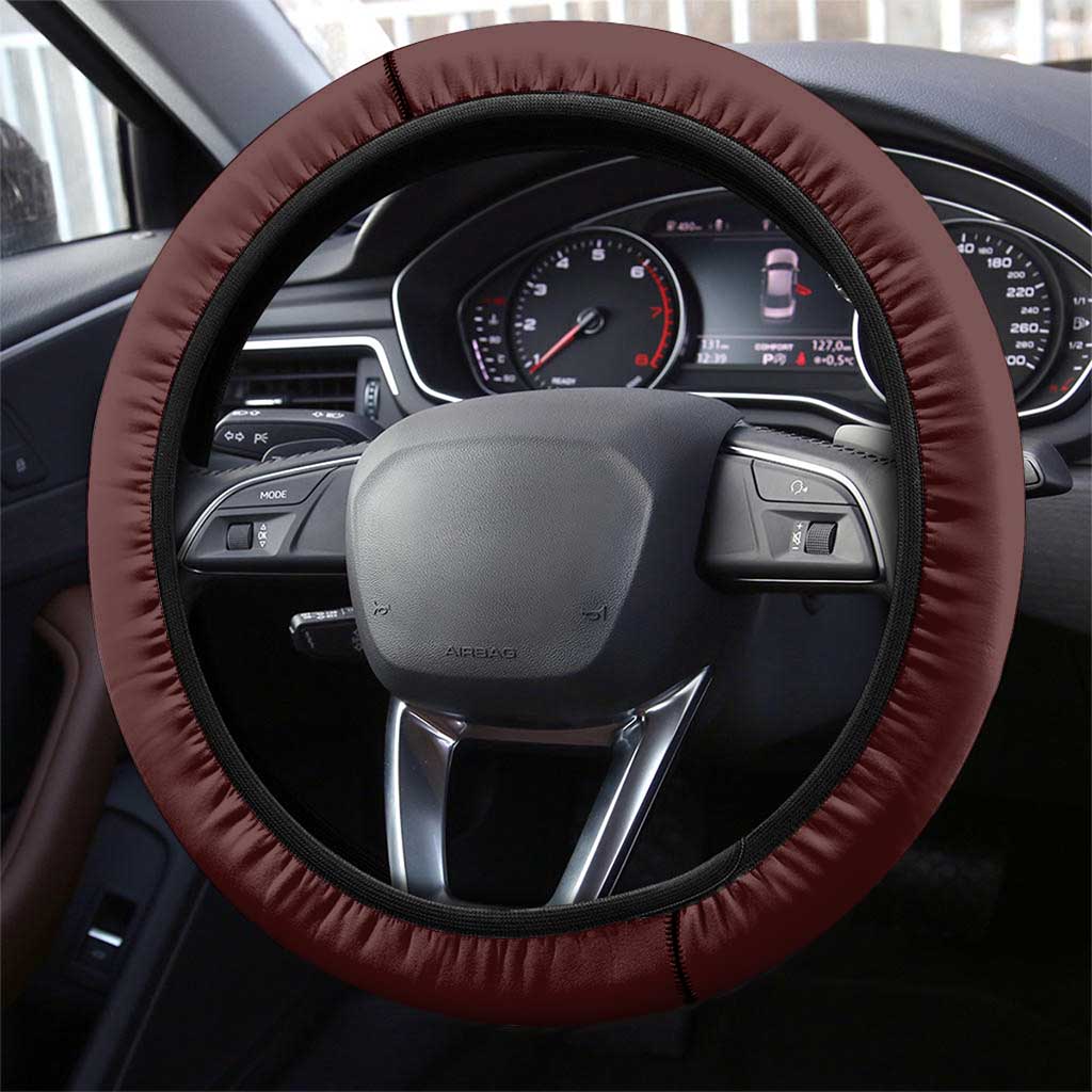 Metal Bat Volleyball Design Steering Wheel Cover with Red Athletic Theme and Powerful Action Pose
