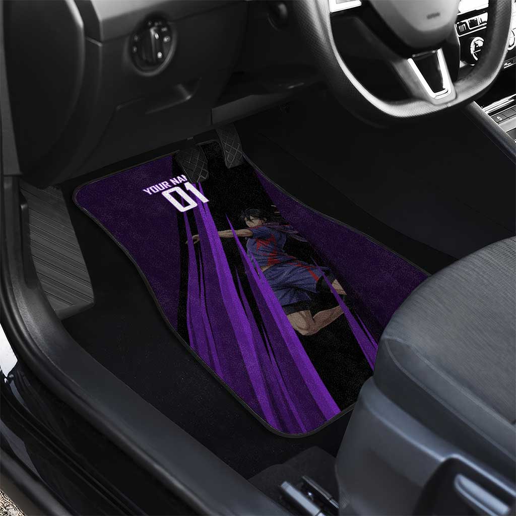 Personalized Sonic Volleyball Design Car Mats with Purple and Black Athletic Theme and Agile Jump Pose
