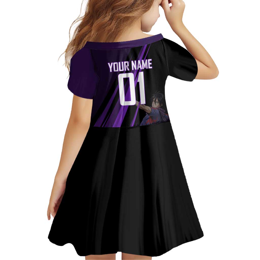 Personalized Sonic Volleyball Design Family Matching Tank Maxi Dress and Hawaiian Shirt with Purple and Black Athletic Theme and Agile Jump Pose