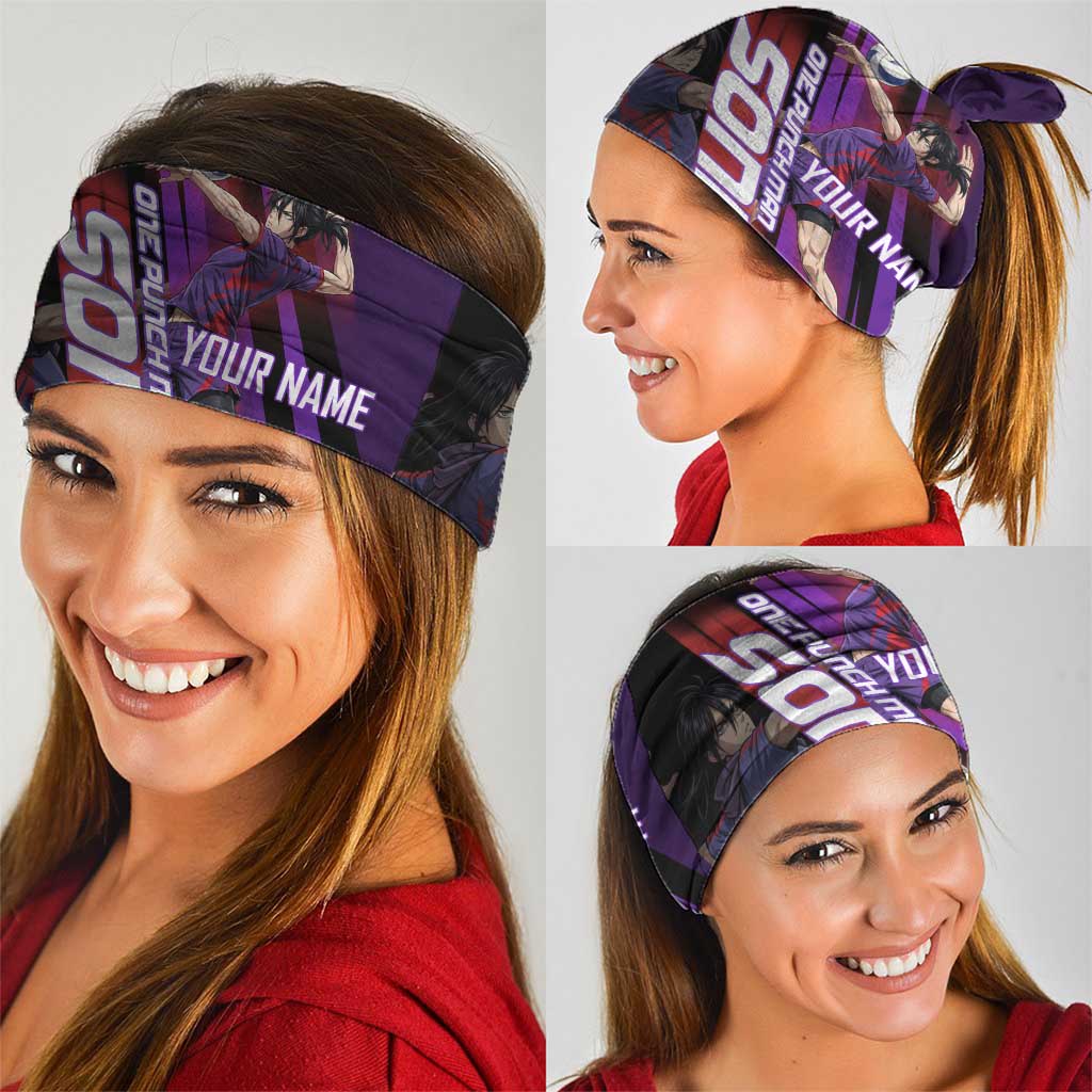 Personalized Sonic Volleyball Design Neck Gaiter with Purple and Black Athletic Theme and Agile Jump Pose