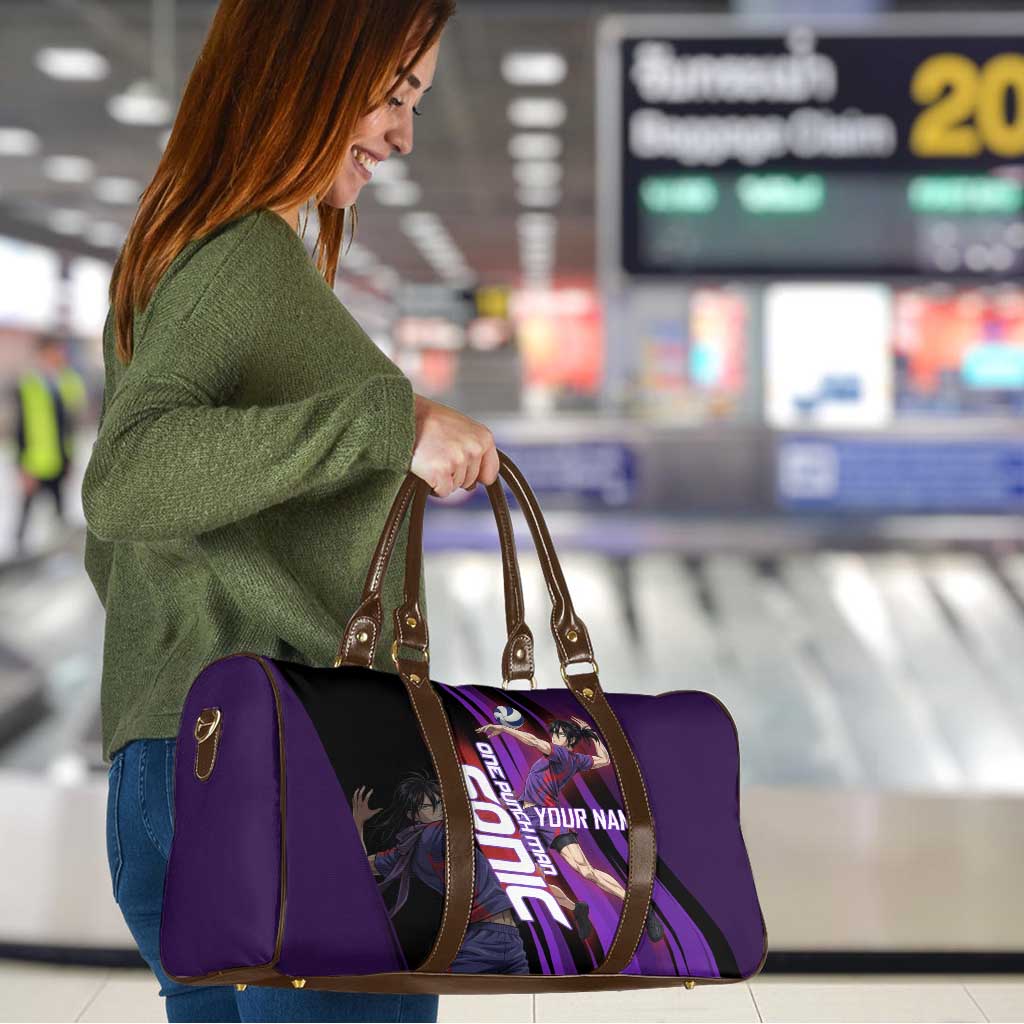 Personalized Sonic Volleyball Design Travel Bag with Purple and Black Athletic Theme and Agile Jump Pose