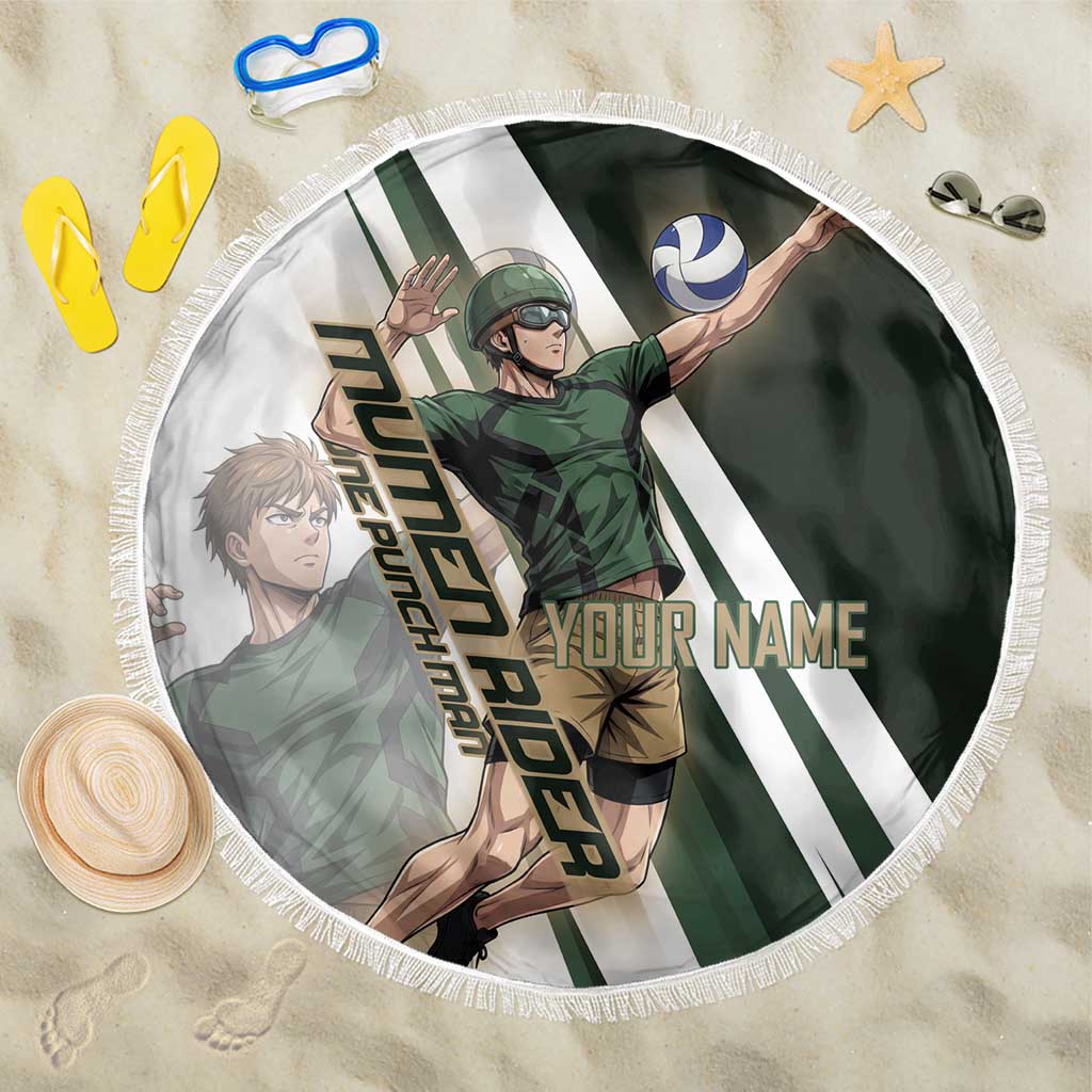 Personalized Mumen Rider Volleyball Beach Blanket Saitama Anime